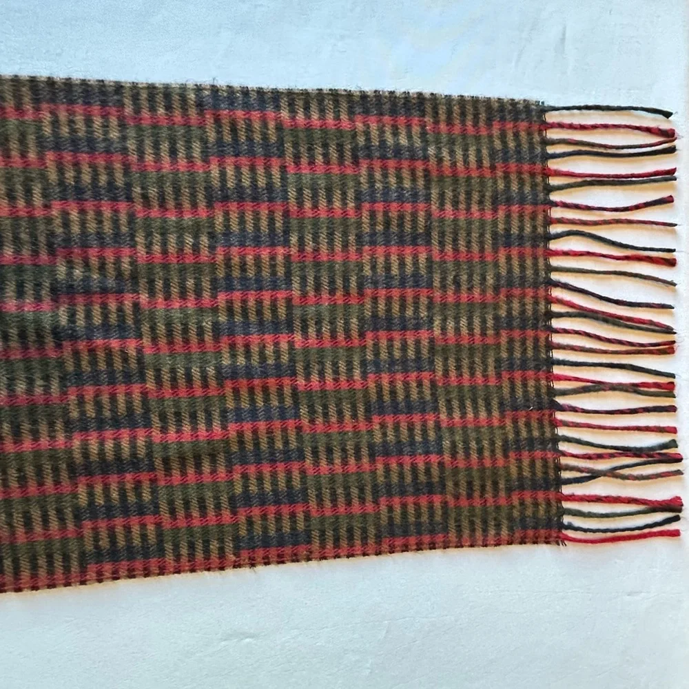 VTG Christian Dior Monsieur Unisex Scarf CASHMAIRE Acrylic Brown Fringe Japan